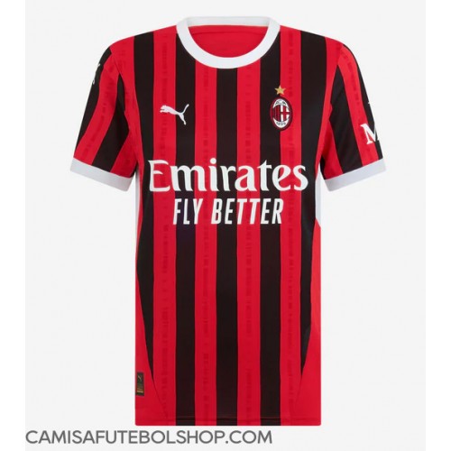 Camisa de time de futebol AC Milan Replicas 1º Equipamento Feminina 2024-25 Manga Curta